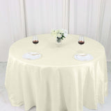 132inch Ivory Accordion Crinkle Taffeta Seamless Round Tablecloth