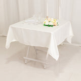 Ivory Seamless Lamour Satin Square Table Overlay- 54inch