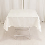 Ivory Seamless Lamour Satin Square Tablecloth - 54inch