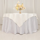 70"x70" Ivory Cotton Blend Square Table Overlay