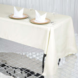 60x126inch Ivory 200 GSM Seamless Premium Polyester Rectangular Tablecloth