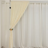 8ft Ivory Premium Velvet Backdrop Stand Curtain Panel, Privacy Drape