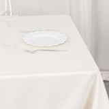 54" Ivory Premium Scuba Wrinkle Free Square Tablecloth, Scuba Polyester Tablecloth