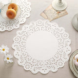 100 Pcs | 14inch Round White Lace Paper Doilies, Food Grade Paper Placemats