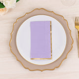 50 Pack Lavender Lilac Soft 2 Ply Disposable Party Napkins with Gold Foil