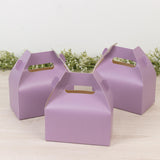 25 Pack Candy Gift Tote Gable Boxes, Matte Lavender Lilac Party Favor Treat Boxes - 6"x3.5"x7"
