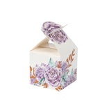 25 Pack Lavender Peony Floral Top Candy Gift Boxes, Lilac Cardstock Paper Party Favor Boxes#whtbkgd