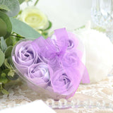 6 Pcs Lavender Lilac Scented Rose Soap Heart Shaped Party Favors With Gift Box And Ribbon