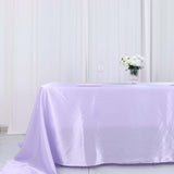 90inch x 132inch Lavender Lilac Satin Seamless Rectangular Tablecloth