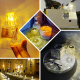 6 Pack | 4.5inch Warm White Crystal Mini Acrylic LED Accent Lamp Lights