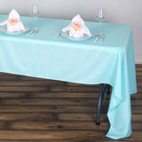 60"x126" Light Blue Polyester Rectangular Tablecloth