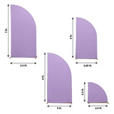 Set of 4 Matte Lavender Lilac Spandex Half Moon Chiara Backdrop Stand Covers