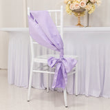 5 Pack Lavender Lilac Lamour Satin Chair Sashes, Chair Bows - 6x106inch