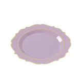 10 Pack Lavender Lilac Plastic Dessert Salad Plates, Disposable Tableware Round