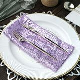 20inch x 20inch Lavender Lilac Premium Sequin Cloth Dinner Napkin | Reusable Linen