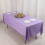 60"x102" Lavender Lilac Premium Scuba Wrinkle Free Rectangular Tablecloth, Scuba Polyester Tableclot