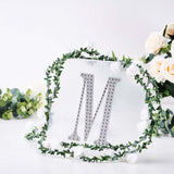 8inch Silver Decorative Rhinestone Alphabet Letter Stickers DIY Crafts - M