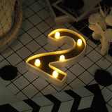 6" Gold 3D Marquee Numbers | Warm White 5 LED Light Up Numbers | 2