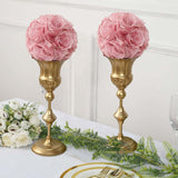 2 Pack | 7inch Mauve Artificial Silk Rose Kissing Ball, Faux Flower Ball