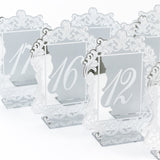 Silver Mirror Arch Acrylic Table Numbers (11-20) - 6"x7" Wedding Reception Signs#whtbkgd