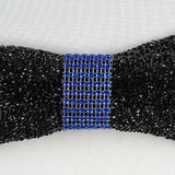 10 Pack Royal Blue Diamond Rhinestone Napkin Ring With Velcro