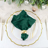 5 Pack | Hunter Emerald Green Accordion Crinkle Taffeta Dinner Napkins | 20x20Inch