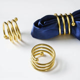 4 Pack Gold Plated Aluminium Spiral Napkin Rings