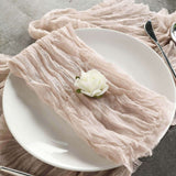 5 Pack | Nude Beige Gauze Cheesecloth Boho Dinner Napkins | 24x19Inch