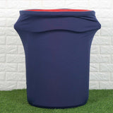 41-50 Gallons Navy Blue Stretch Spandex Round Trash Bin Container Cover