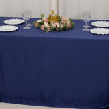 90x132inch navy blue Seamless Lamour Satin Rectangle Tablecloth for 6 Foot Table