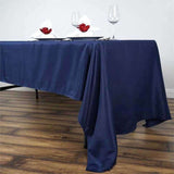 60"x126" Navy Blue Polyester Rectangular Tablecloth