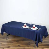 60"x102" Navy Blue Polyester Rectangular Tablecloth