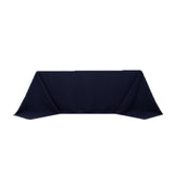 Navy Blue Cotton Blend Rectangular Tablecloth Seamless 90x132inch for 6 Foot Table