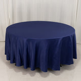 108" Navy Blue Lamour Satin Round Tablecloth