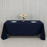 72"x120" Fire Retardant Navy Blue Tablecloth Premium Polyester Rectangular Table Cover