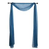 18ft | Navy Blue Wedding Arch Drapery Fabric Window Scarf Valance, Sheer Organza Linen