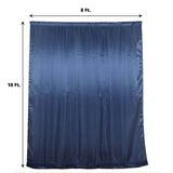 8ftx10ft Navy Blue Satin Formal Event Backdrop Drape, Window Curtain Panel