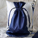 60 Pack 6x9 Navy Blue Satin Wedding Party Favor Bags, Drawstring Pouch Gift Bags