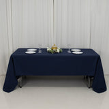 60"x126" Fire Retardant Navy Blue Tablecloth Premium Polyester Rectangular Table Cover