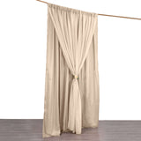 10ft Nude Dual Layered Sheer Chiffon Polyester Backdrop Curtain With Rod Pockets