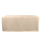 6ft Nude Fitted Polyester Rectangular Table Cover