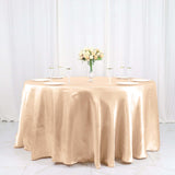 120inch Nude Satin Round Tablecloth