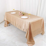 60"x126" Nude Satin Rectangular Tablecloth