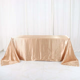 90x132inch Nude Satin Seamless Rectangular Tablecloth