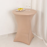 Nude Highboy Spandex Cocktail Table Cover, Fitted Stretch Tablecloth