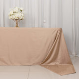 90x156inch Nude Premium Scuba Wrinkle Free Rectangular Tablecloth, Seamless Scuba Polyester