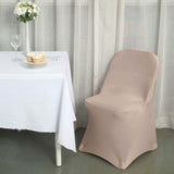 Nude Spandex Stretch Fitted Folding Slip On Chair Cover - 160 GSM