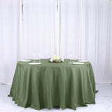 132Inch Olive Green Seamless Polyester Round Tablecloth