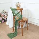 5 Pack | Olive Green Gauze Cheesecloth Boho Chair Sashes - 16inch x 88inch