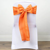 5 PCS | 6x108inch Orange Polyester Chair Sash